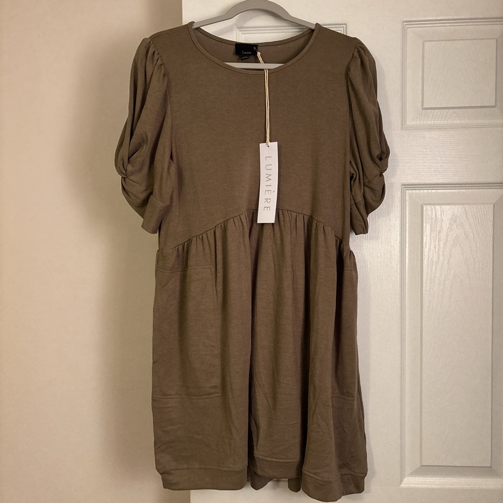 Lumiere Brown Midi Dress